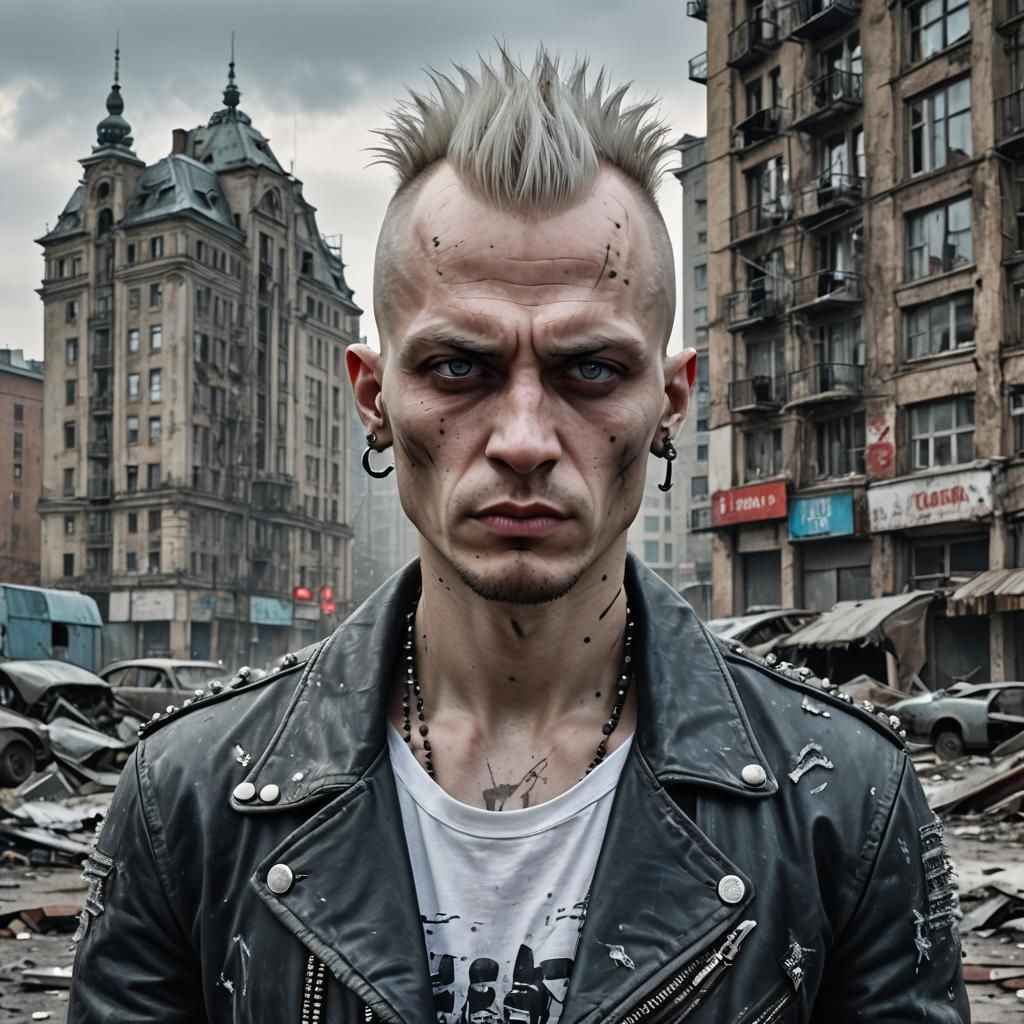 Blue-Skinned Man in Moscow, Punk Aesthetic