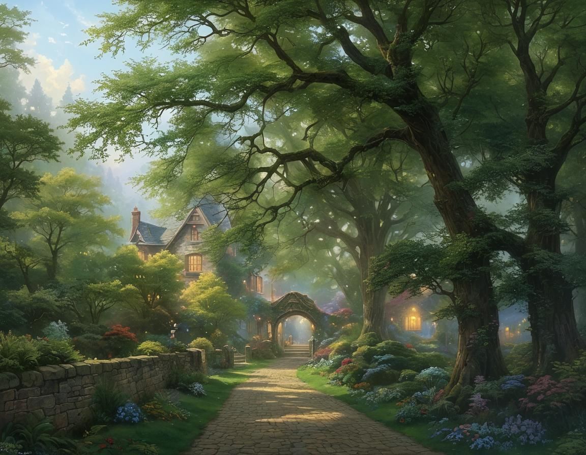 Ethereal Fantasy Landscape in Hyperdetailed Style