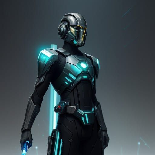 Cyberpunk Lightsaber Radiates Cyan Blade