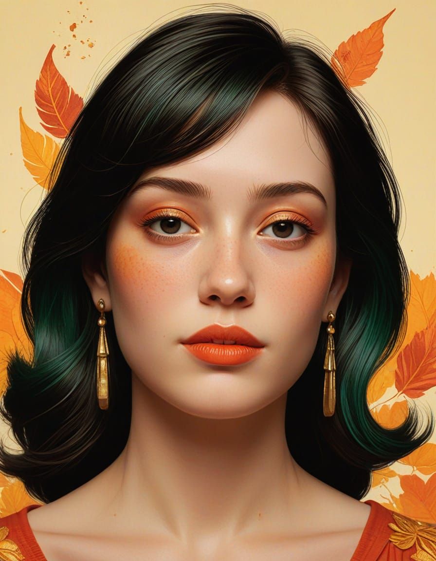 Hyperrealistic Female Portrait in Vibrant Colors