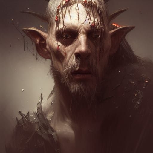 Exiled Orc Portrait in Dark Fantasy Style