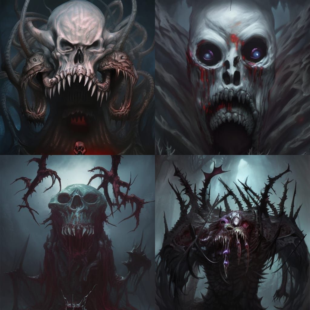 Terrifying Underworld Creature in Dark Fantasy Art