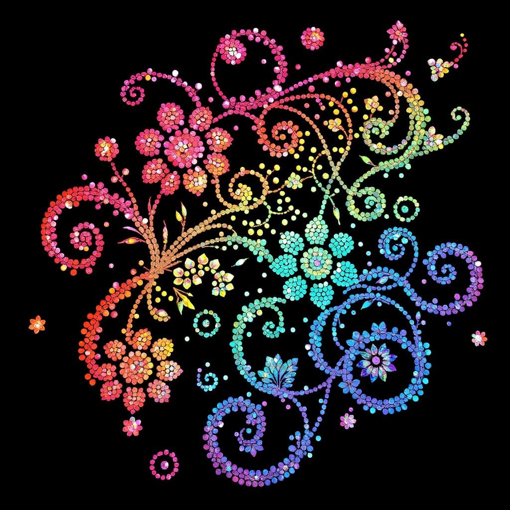 Iridescent Sequin Tapestry in Luxurious Art Deco Style