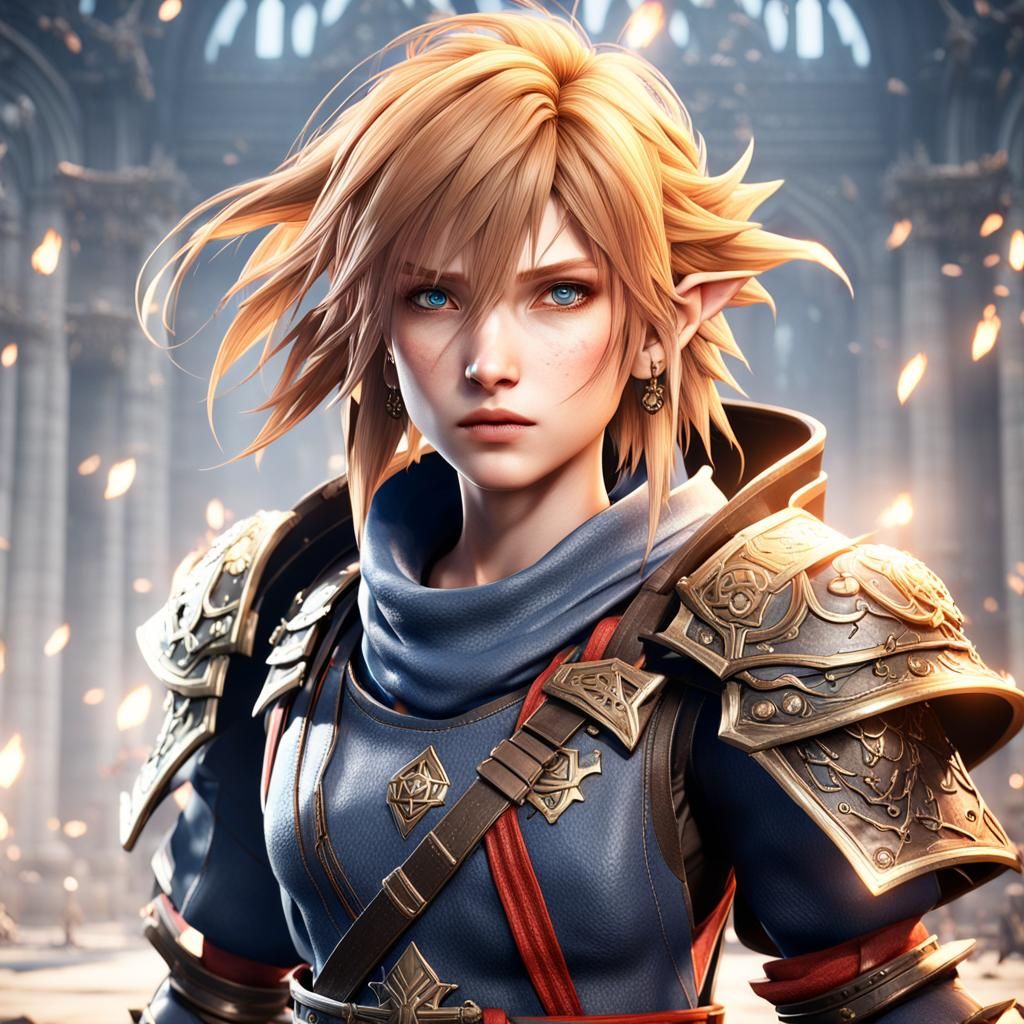 Epic Female Protagonist in 3D Game Style