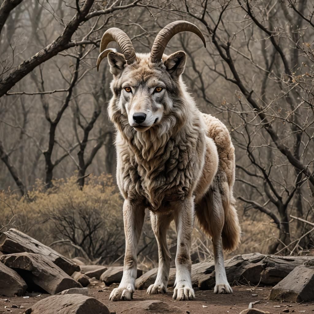 Wolf and Ram Hybrid Creature