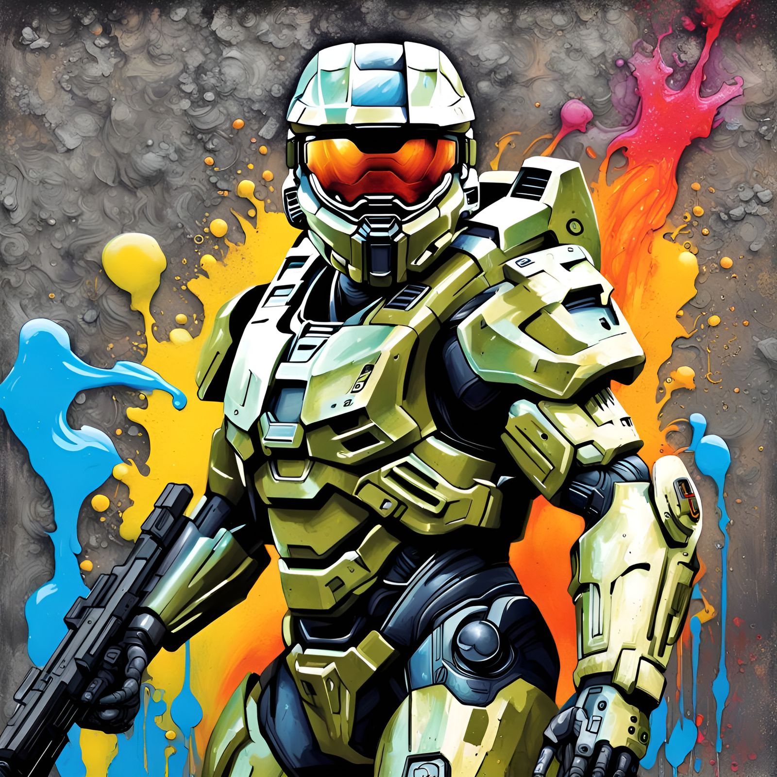 Master Chief Graffiti Art in Ultra Quality