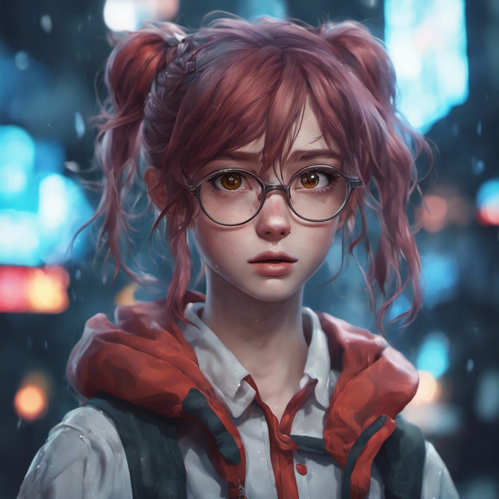 Anime Girl Portrait in Detailed Matte Painting Style