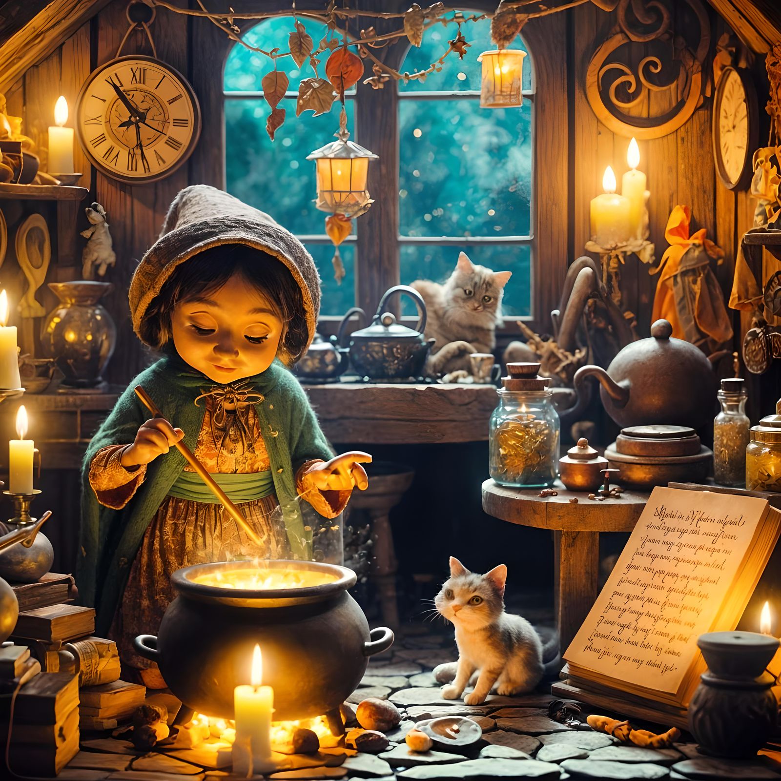 Charming South Asian Witch Brews Potion