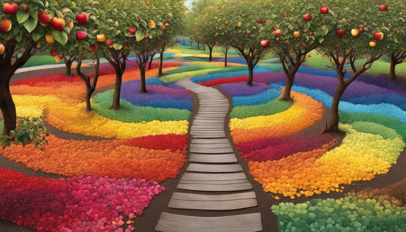 Vibrant New Apple Blossom with Rainbow Hues