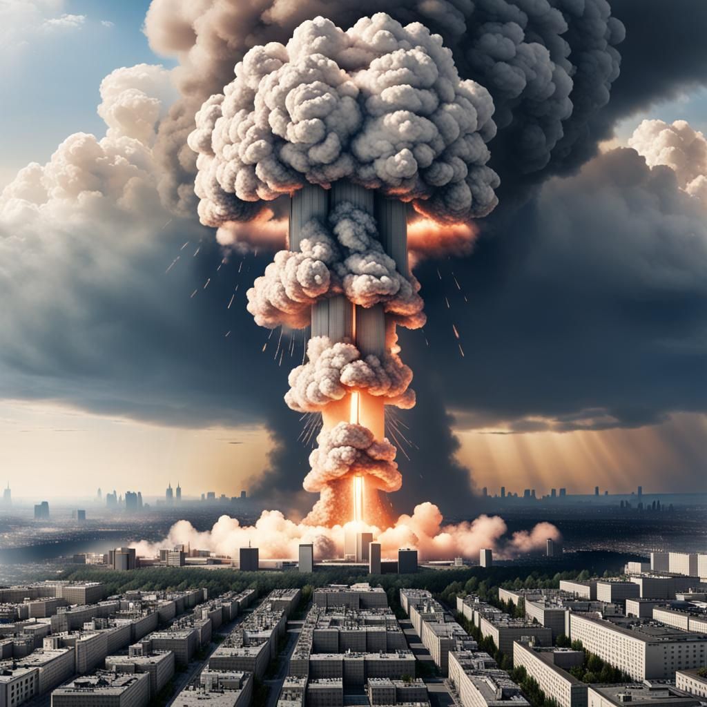 nuke denotating over a city