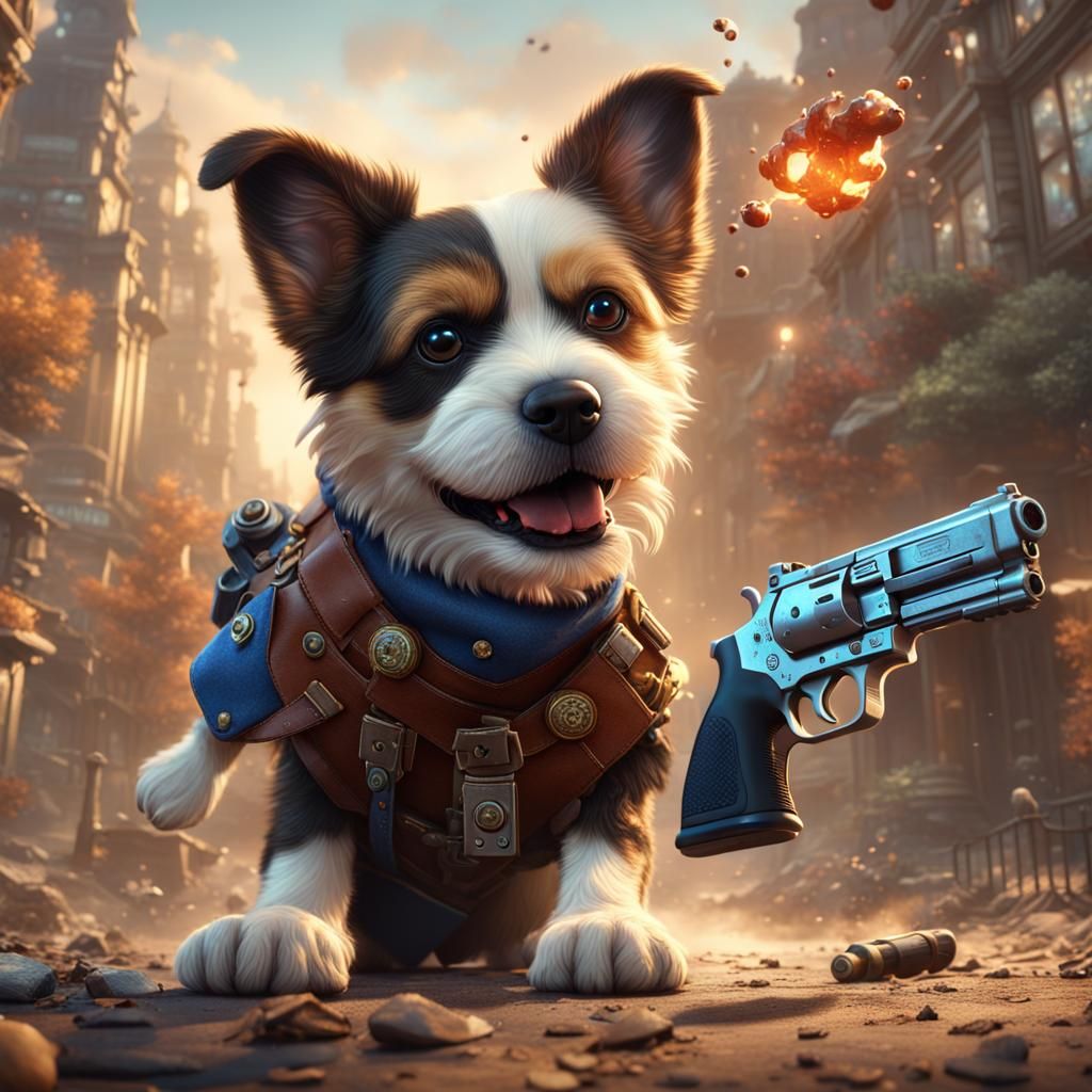 Dog in Danger: Detailed Fantasy Concept Art