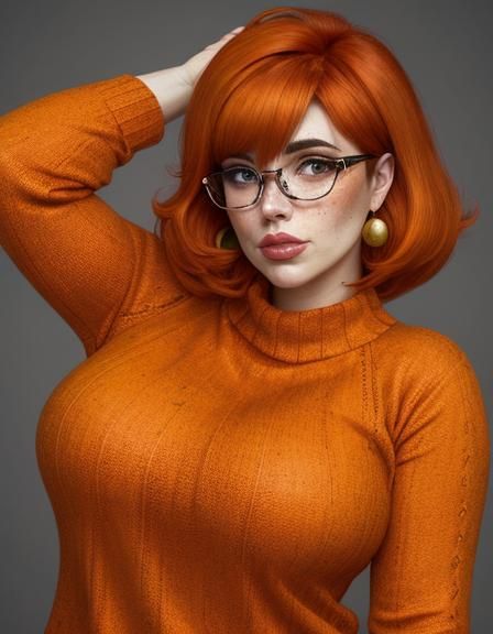Velma Dinkley Portrait in Orange Sweater