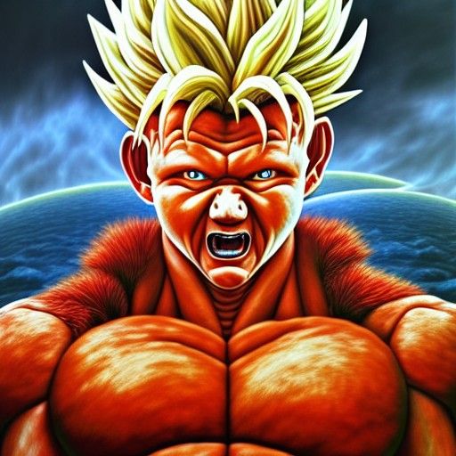 Super Saiyan Gordon Ramsay: Hyperdetailed Digital Art