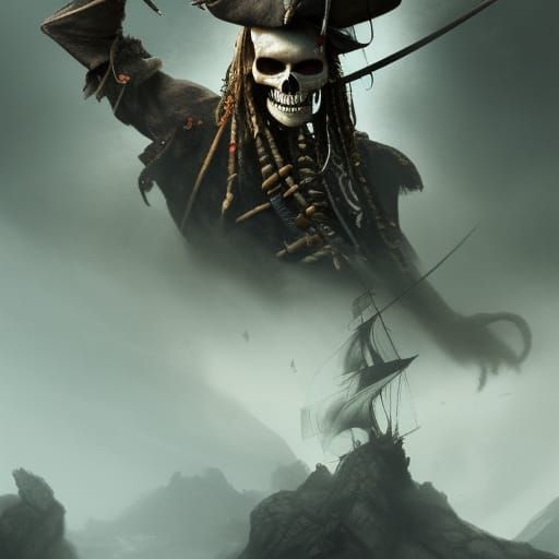 Pirate Compass in Dark Fantasy Style