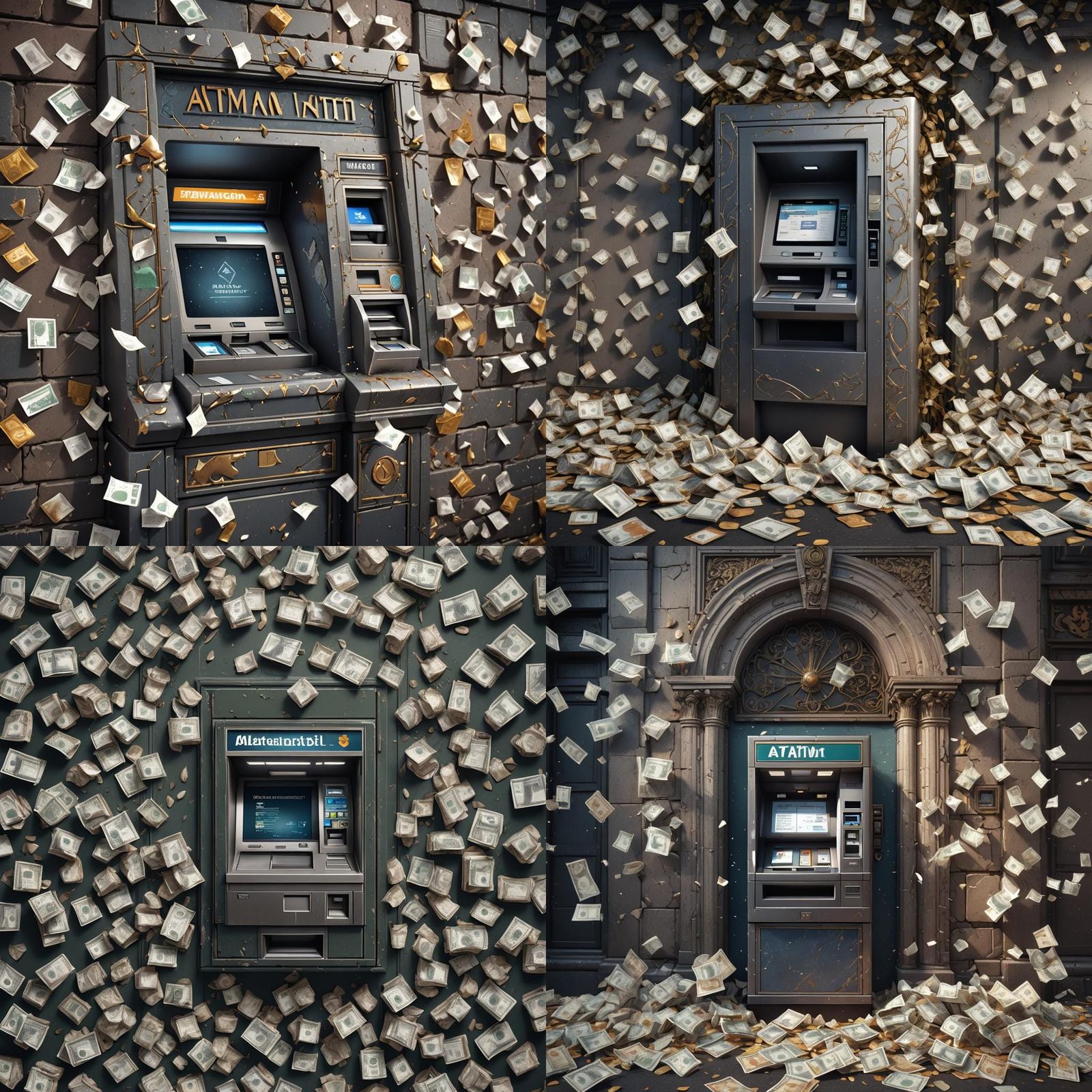 Surreal ATM Dispenses Tissues of Cash: Fantasy Art