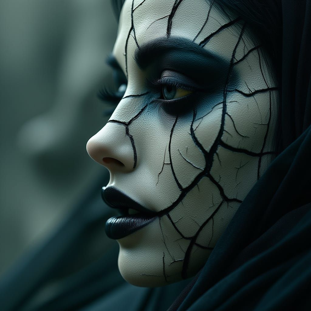 Gothic Male Portrait in Dark Smoke