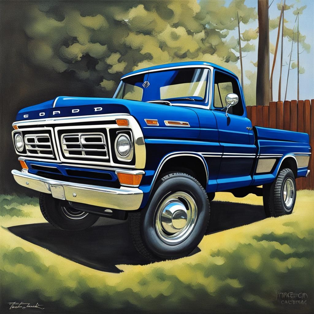 Dark Blue 1970 Ford Truck Image