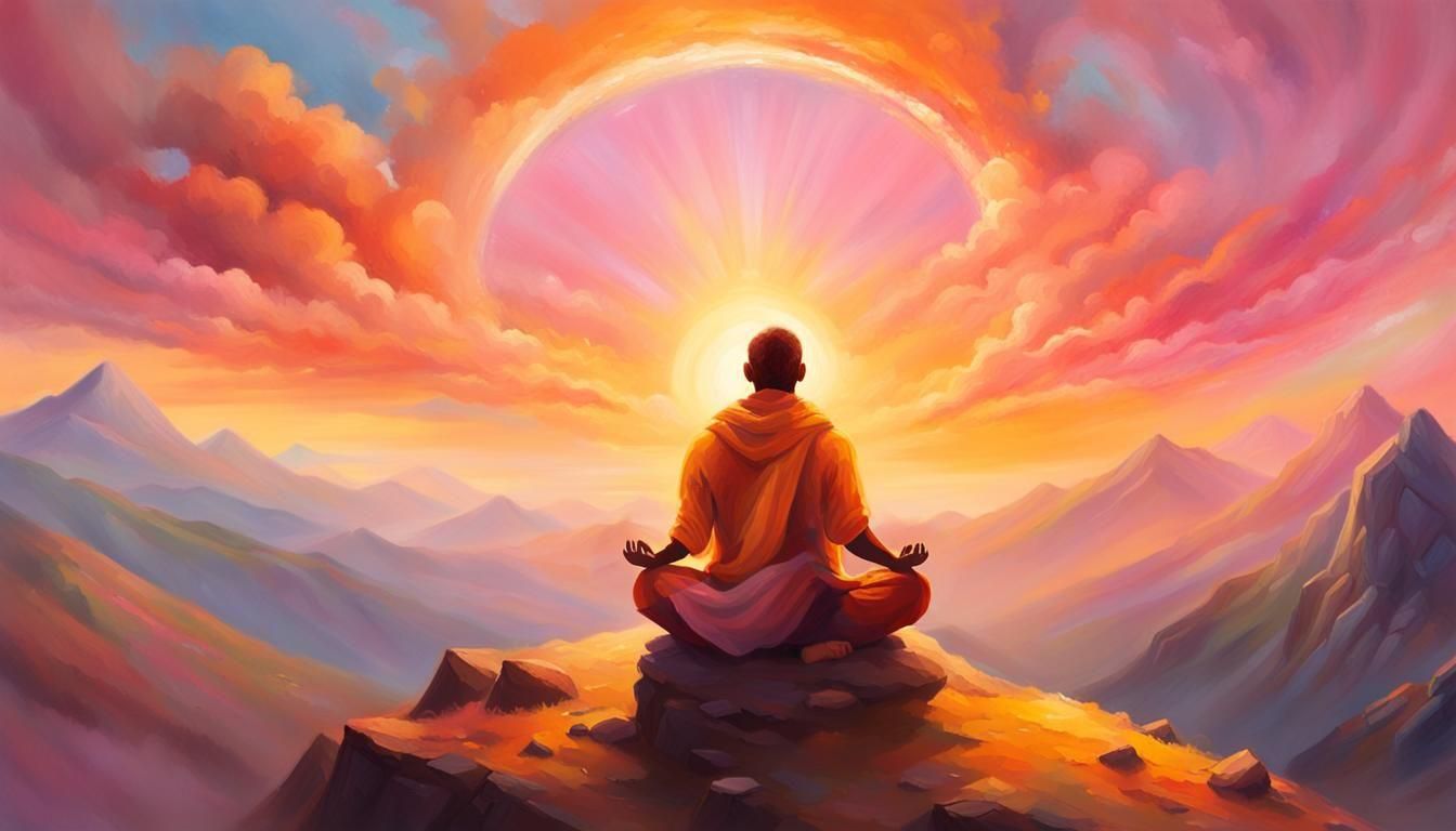 yogi sitting with the sun