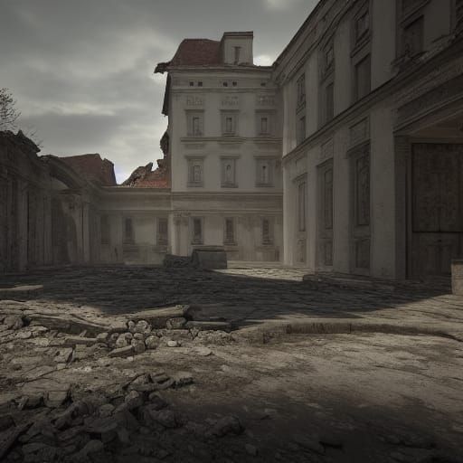 Ruined Warsaw: WW2 Relics in a Bleak Future