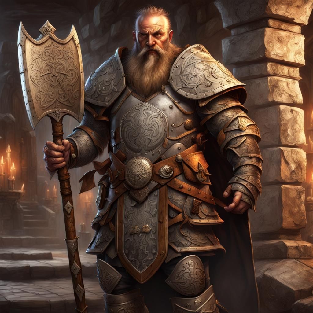 Dwarf Paladin of Torm in Ethereal Fantasy Style