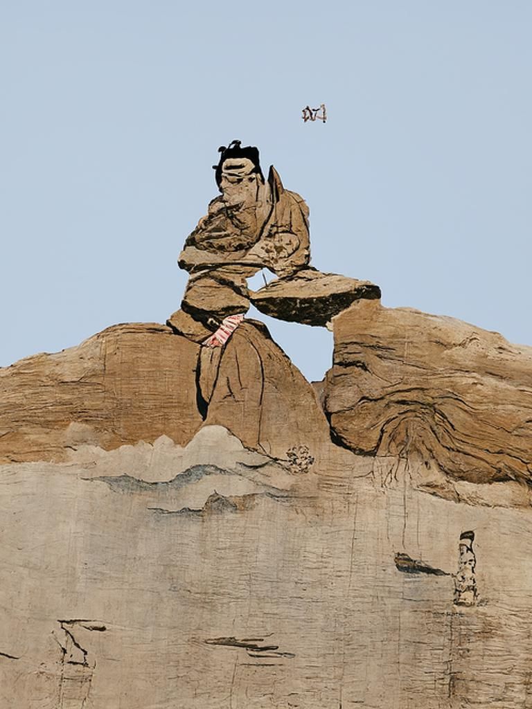 Zen Garden in Ukiyo-e Style