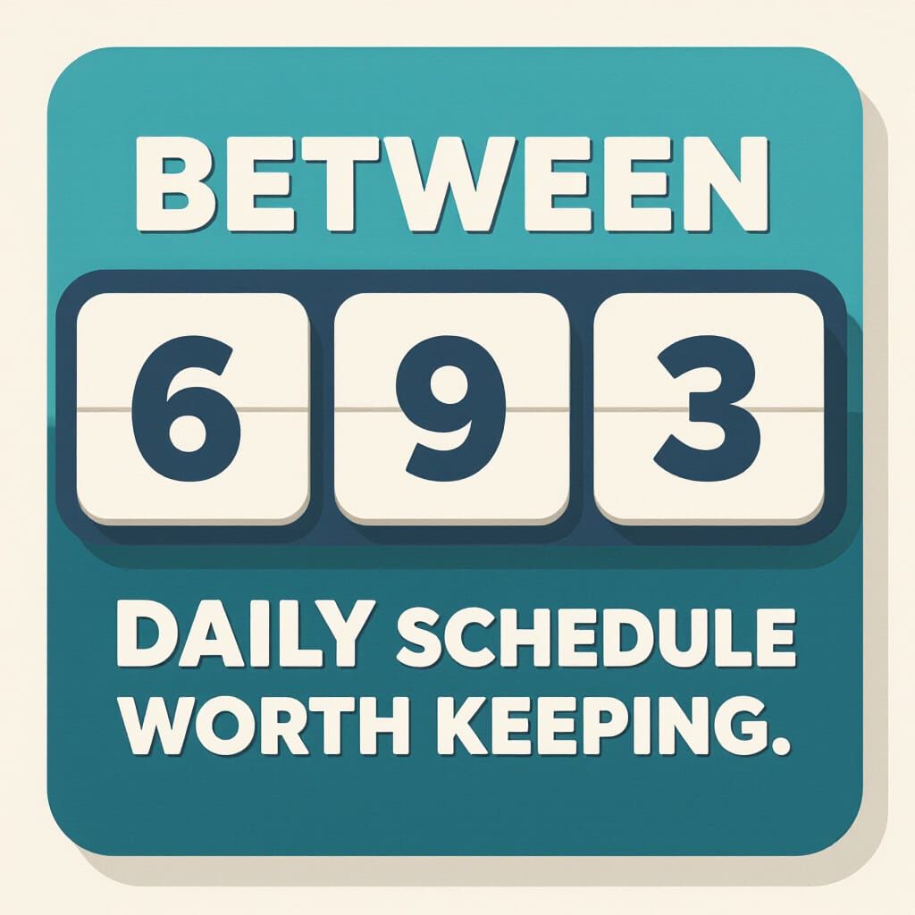 Between 6-9-3 Daily Schedule Conceptual Art