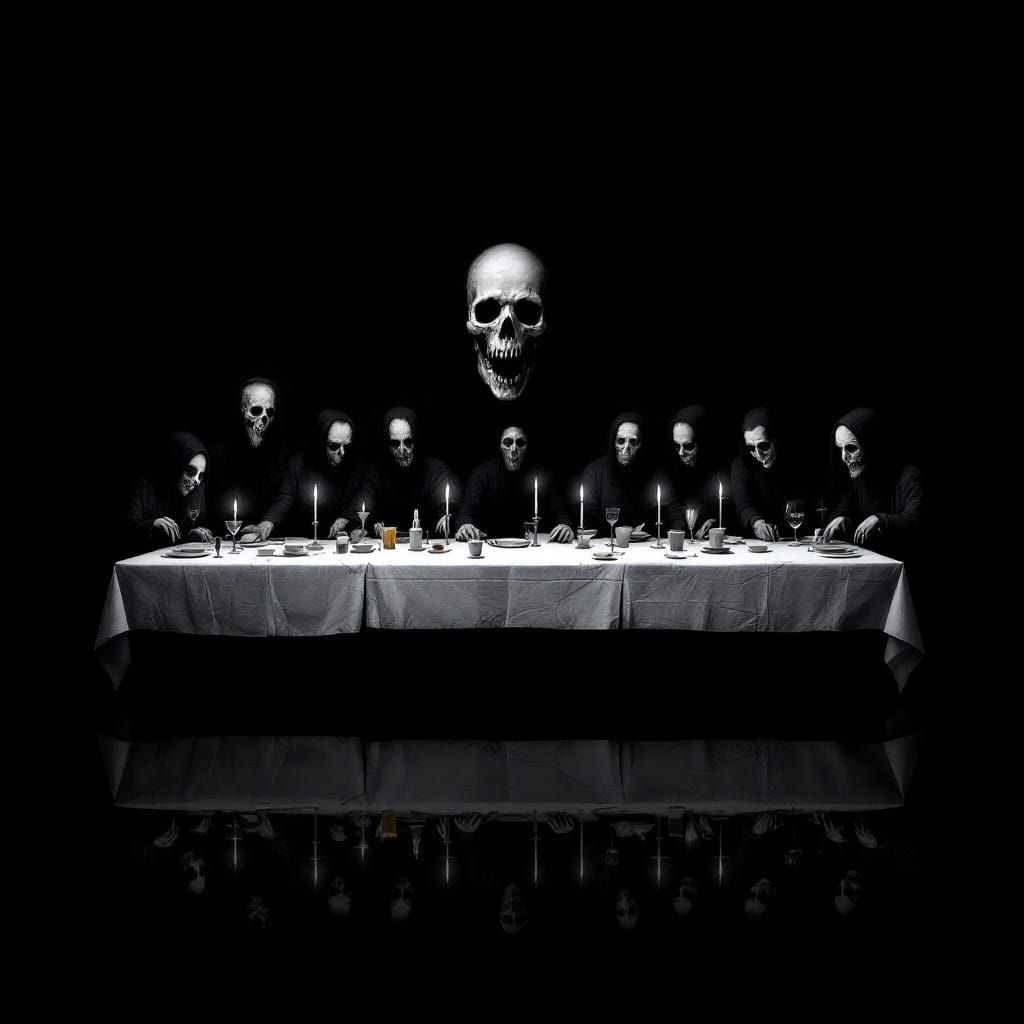 Goth Da Vinci's Last Supper in Dark Grunge Style