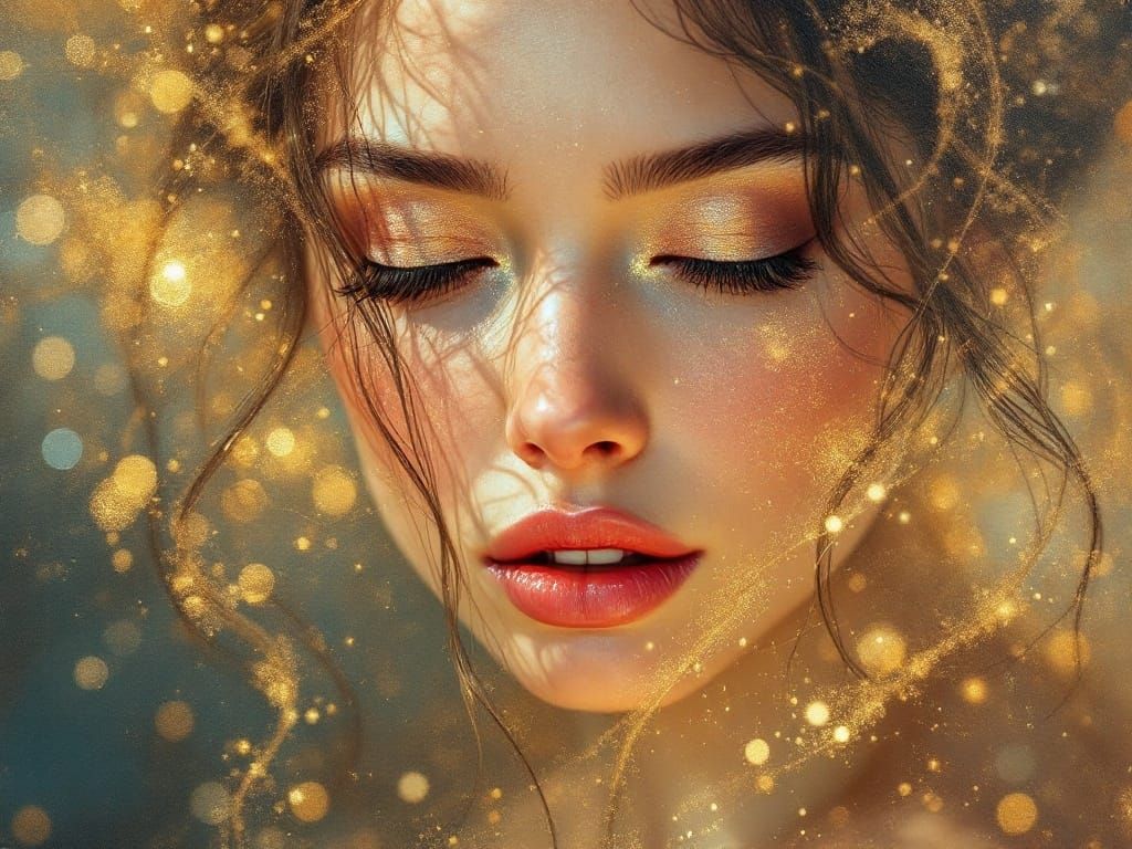 Impasto Art of Ethereal Beauty in Golden Light