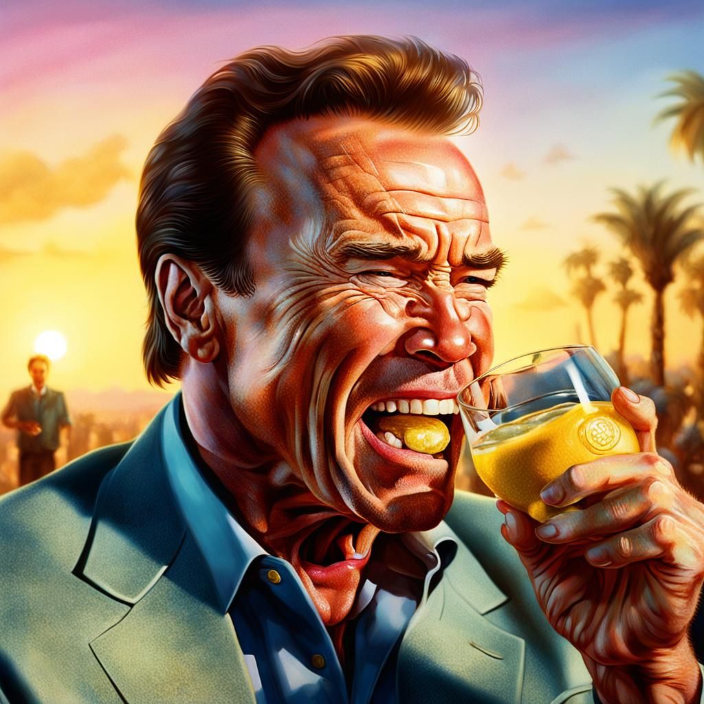 Arnold Schwarzenegger's Sour Face: Hyperrealistic Concept Ar...