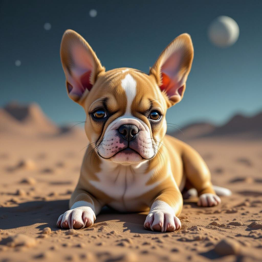 Micro Frenchie on Alien Planet