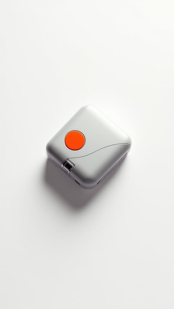 Sleek Silver Mini Pocket Camera on White
