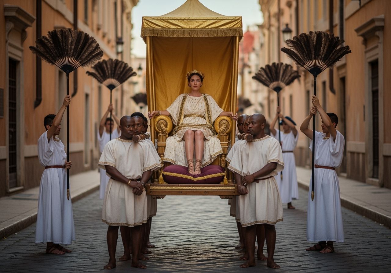 Empress Messalina on Litter Throne in Ancient Rome