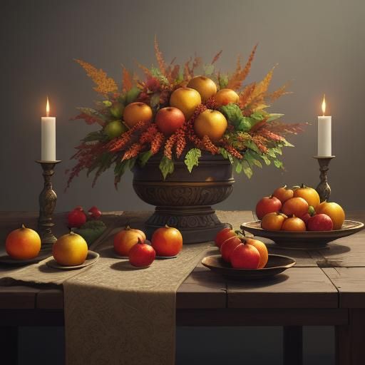 Autumnal Still Life in the Style of Old Masters