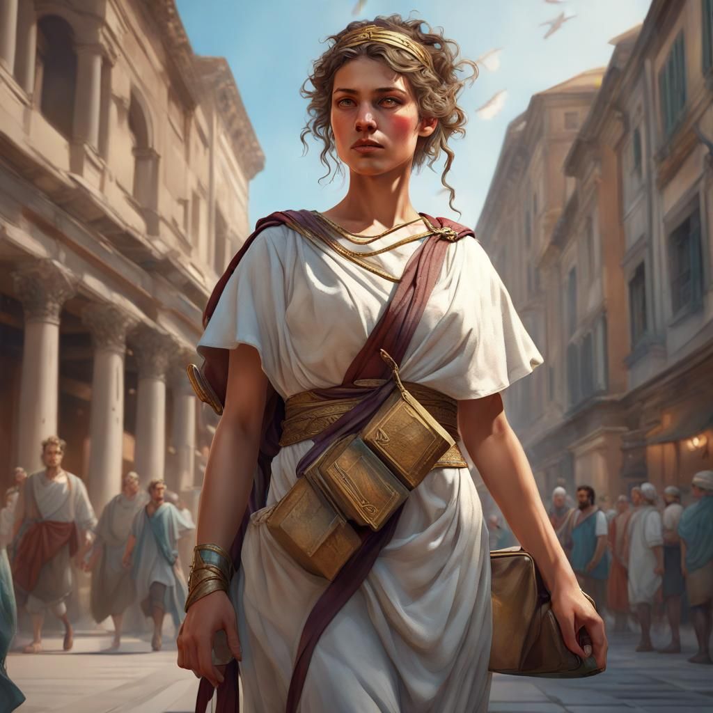 Ancient Roman Woman Doctor: Hyperdetailed Portrait