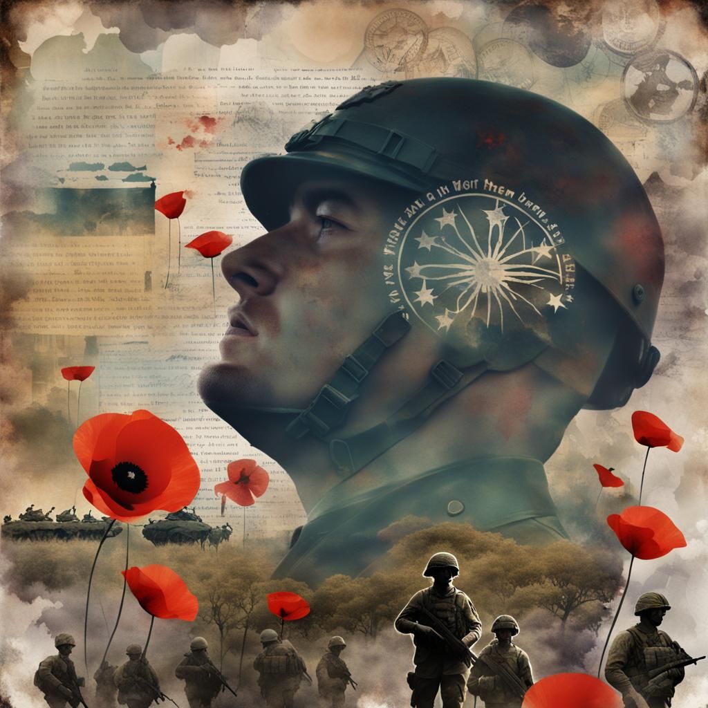 Anzac Day Double Exposure Scrapbook Page