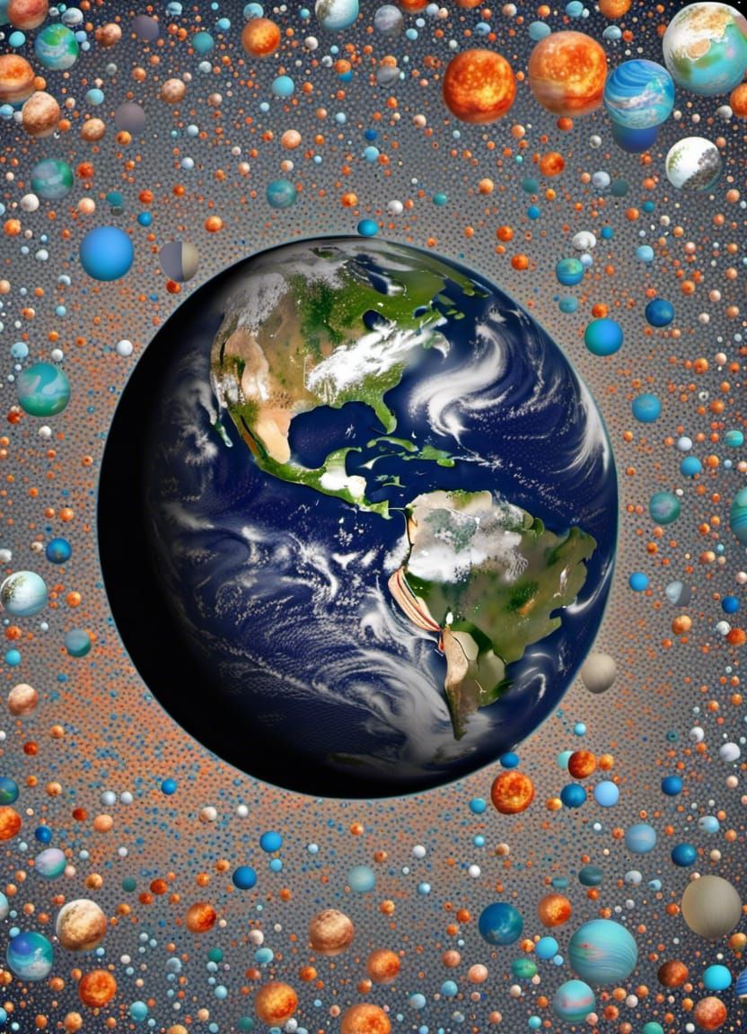 Planet Earth Floating in Space With Weather Patterns