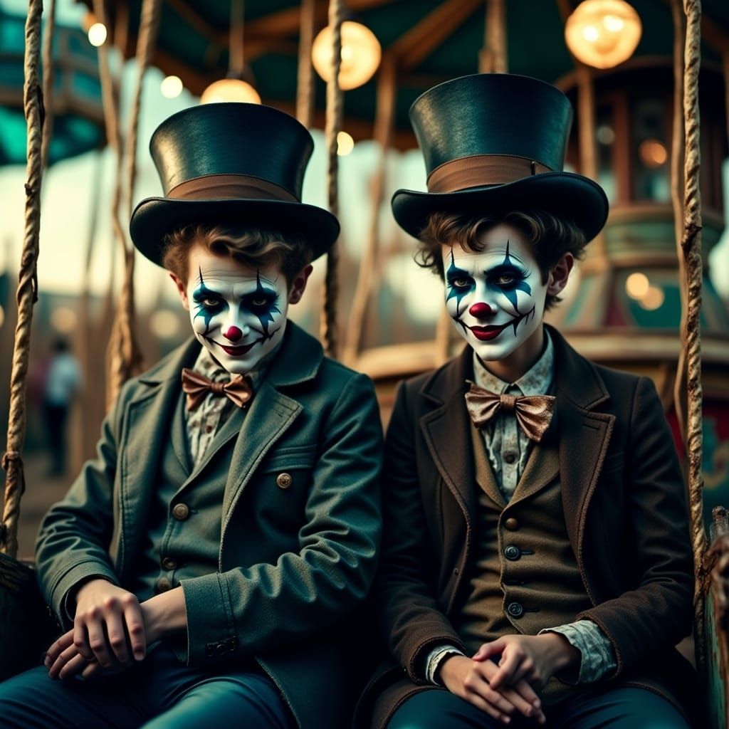 Creepy Carnival: Two Boys on a Sinister Ride
