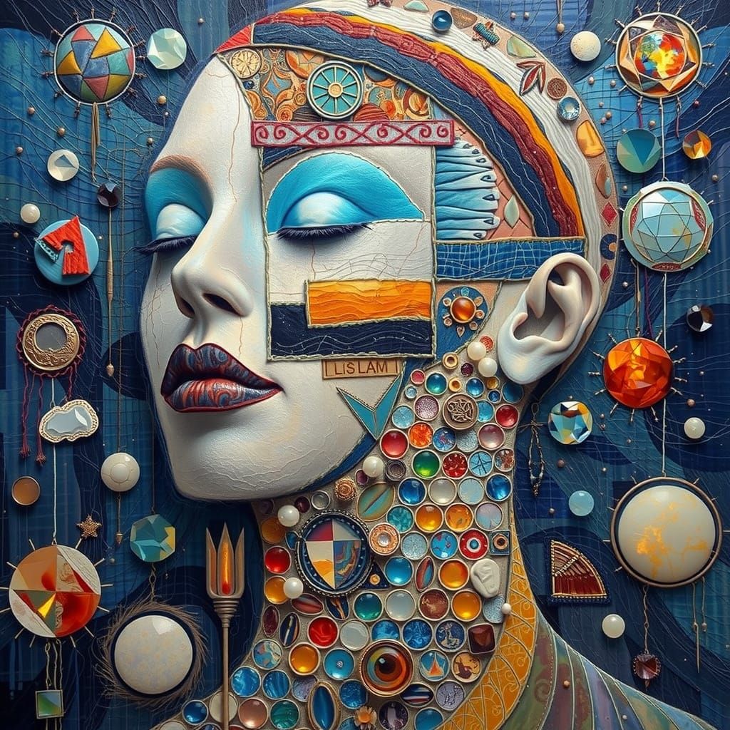 Vibrant Dreamlike Mindscapes in Mixed Media