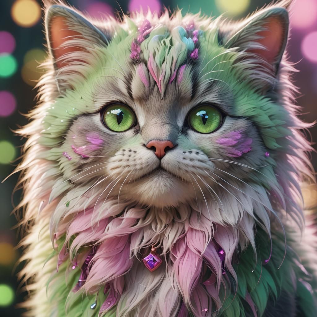 Cute Kawaii Kitty Portrait in Anime Style