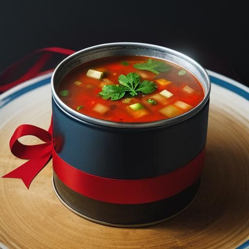 Martian Soup Can Wrapped in Red Ribbon