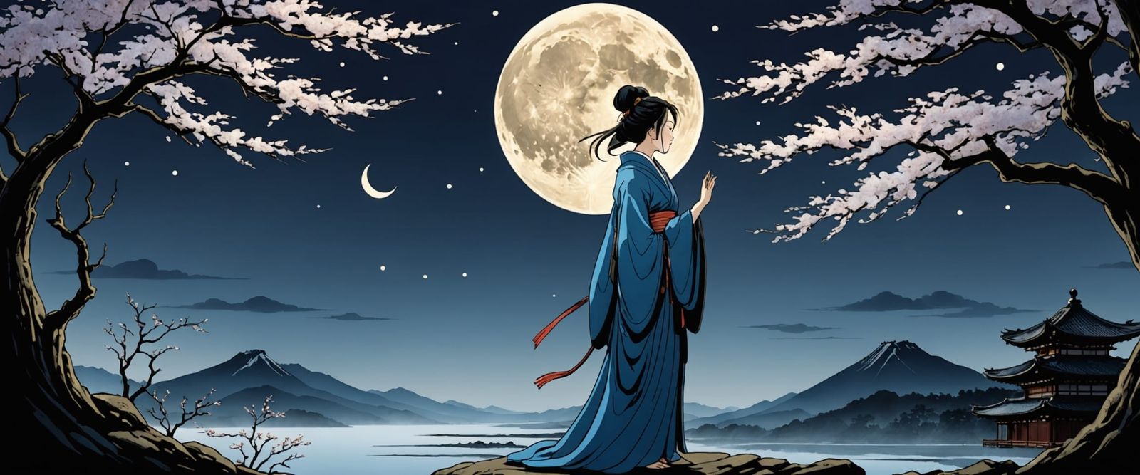 Watching the dawn moon //
I knew myself completely //
No single part left out