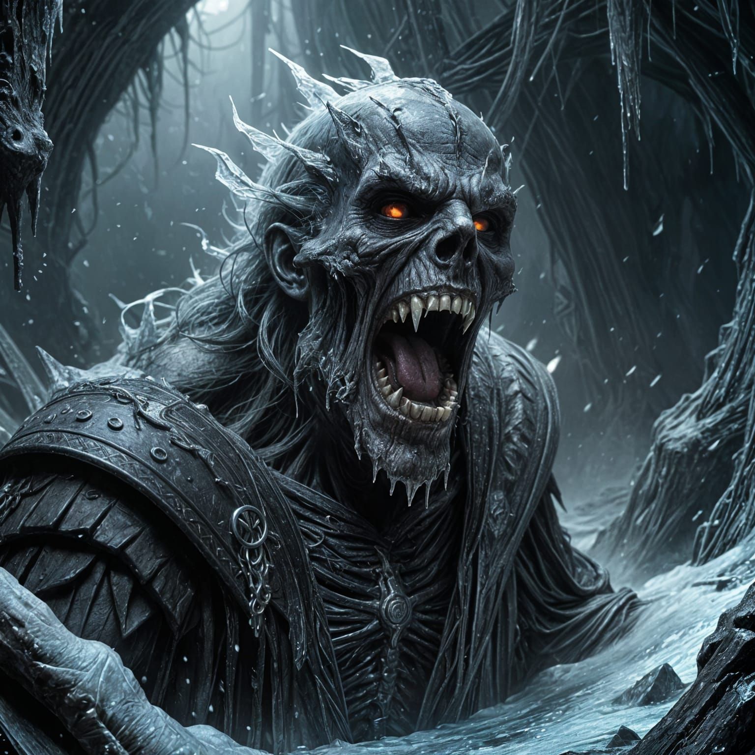 The ice came calling
His mind numbed with fear
A rugged face...