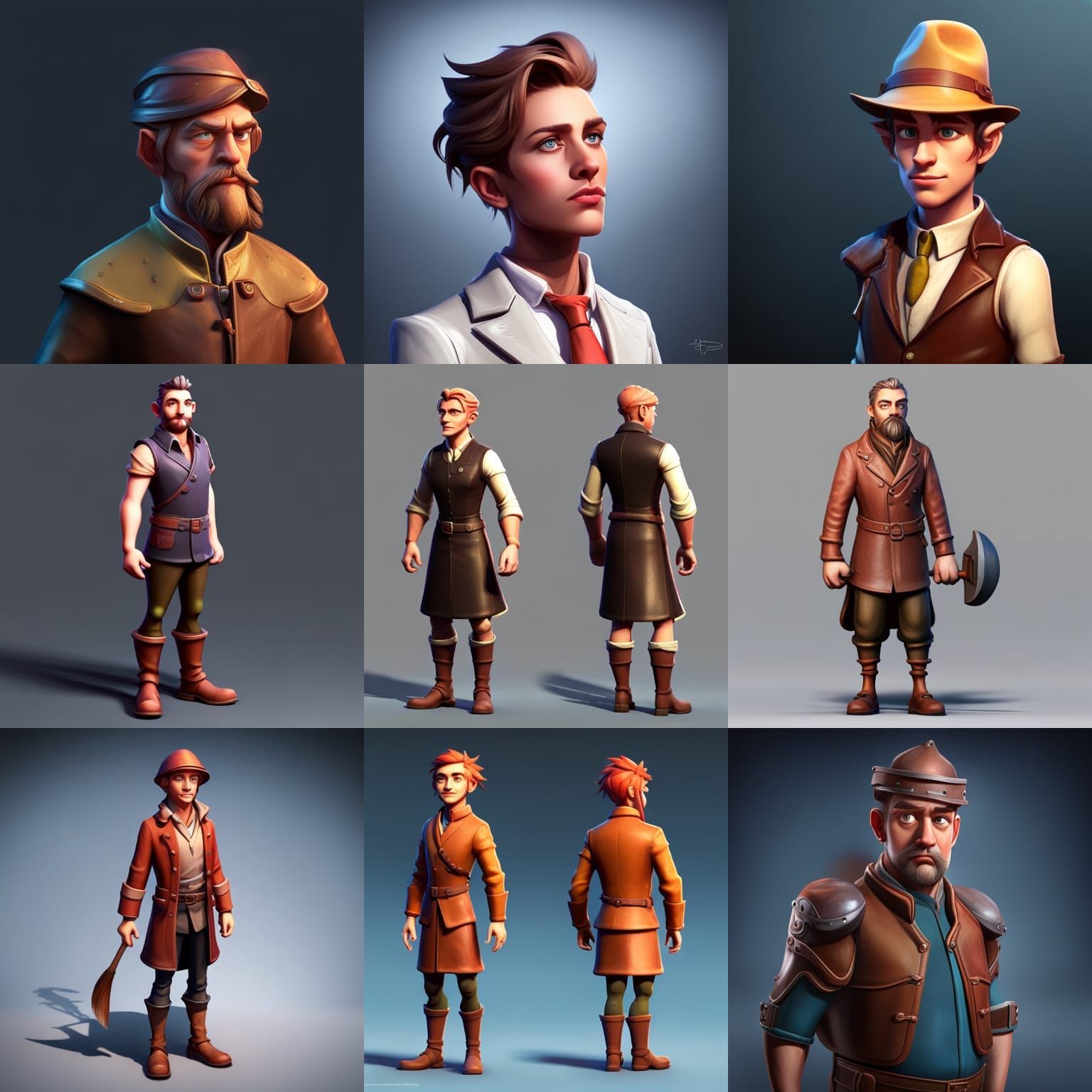 Fantasy Farming Simulator Game Character in 3D