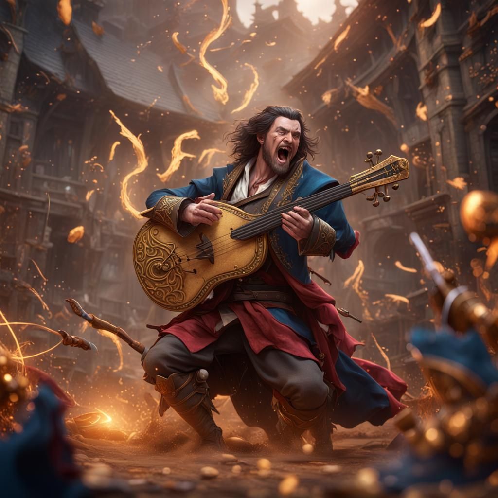 Victorious Bard in Duel: Fantasy Concept Art