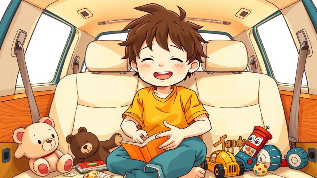 Whimsical Boy Lost in Playful World