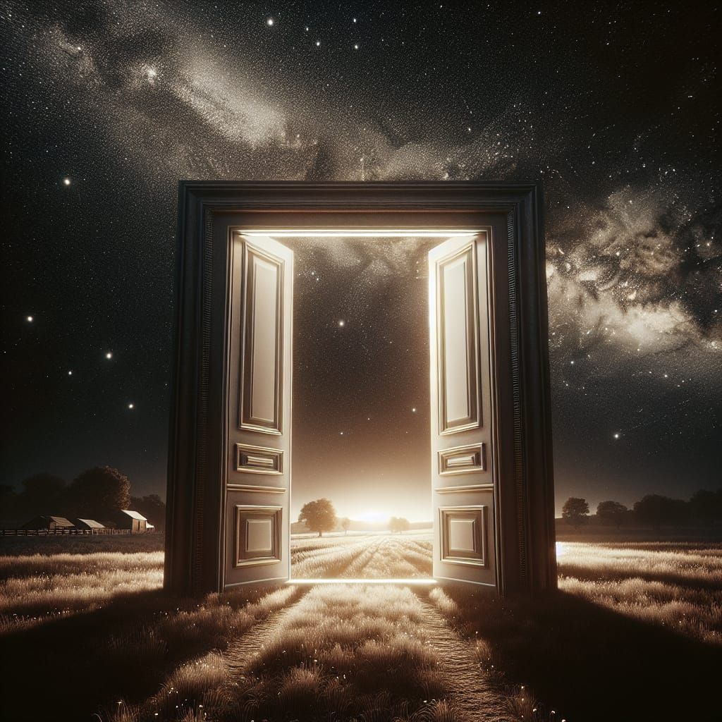 Cosmic Doorway to Summer Landscape