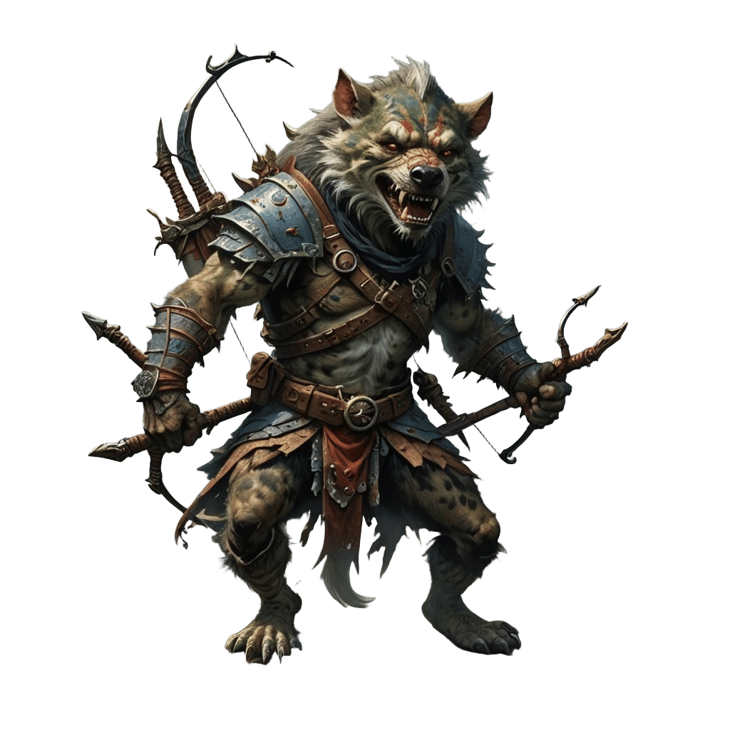 Gnoll Archer in Ethereal Fantasy Art Style