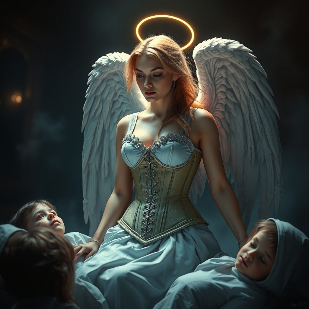 Angel Watching Over Sick Children: Digital Matte Painting