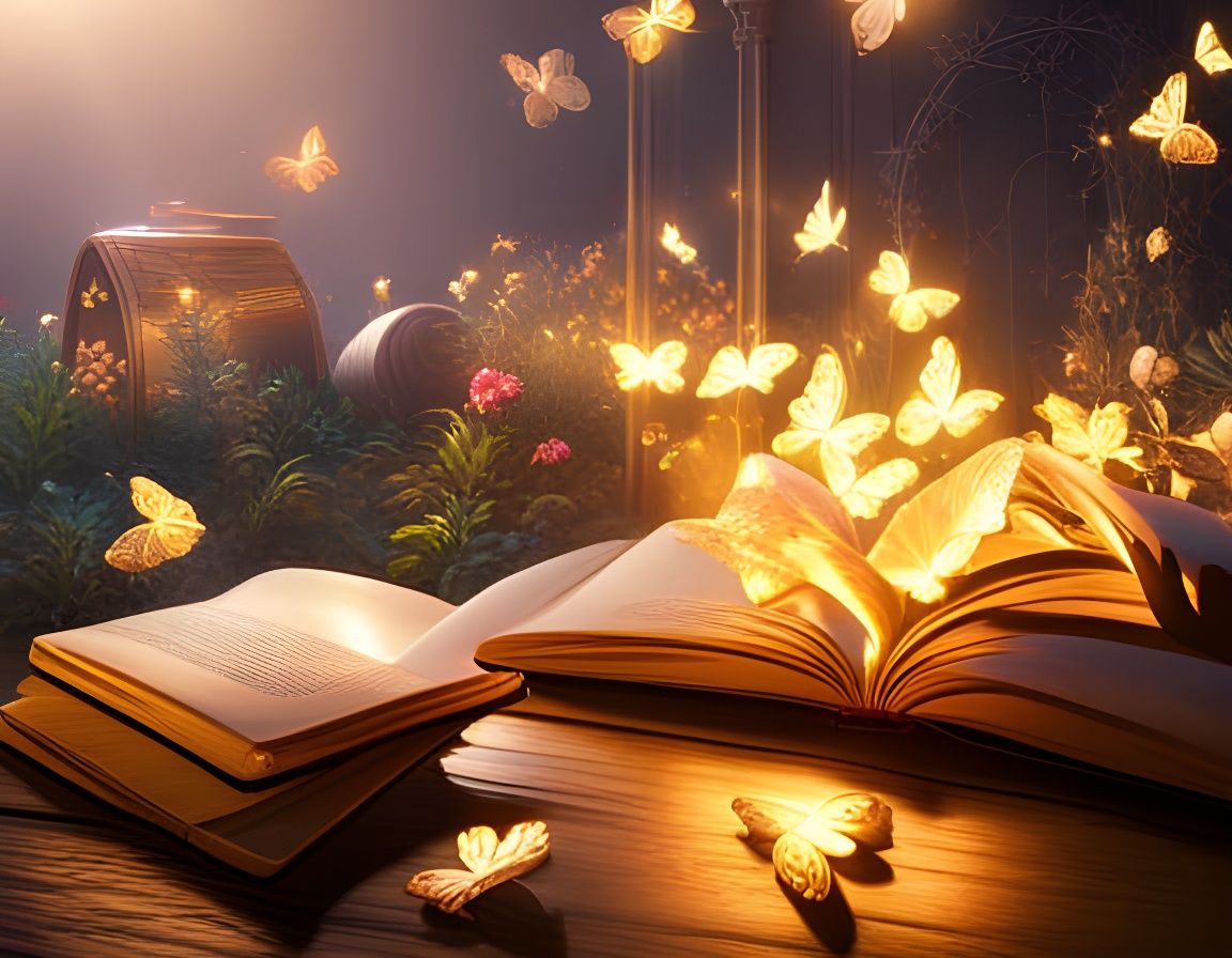 Glowing Butterflies Emerge from Storybook