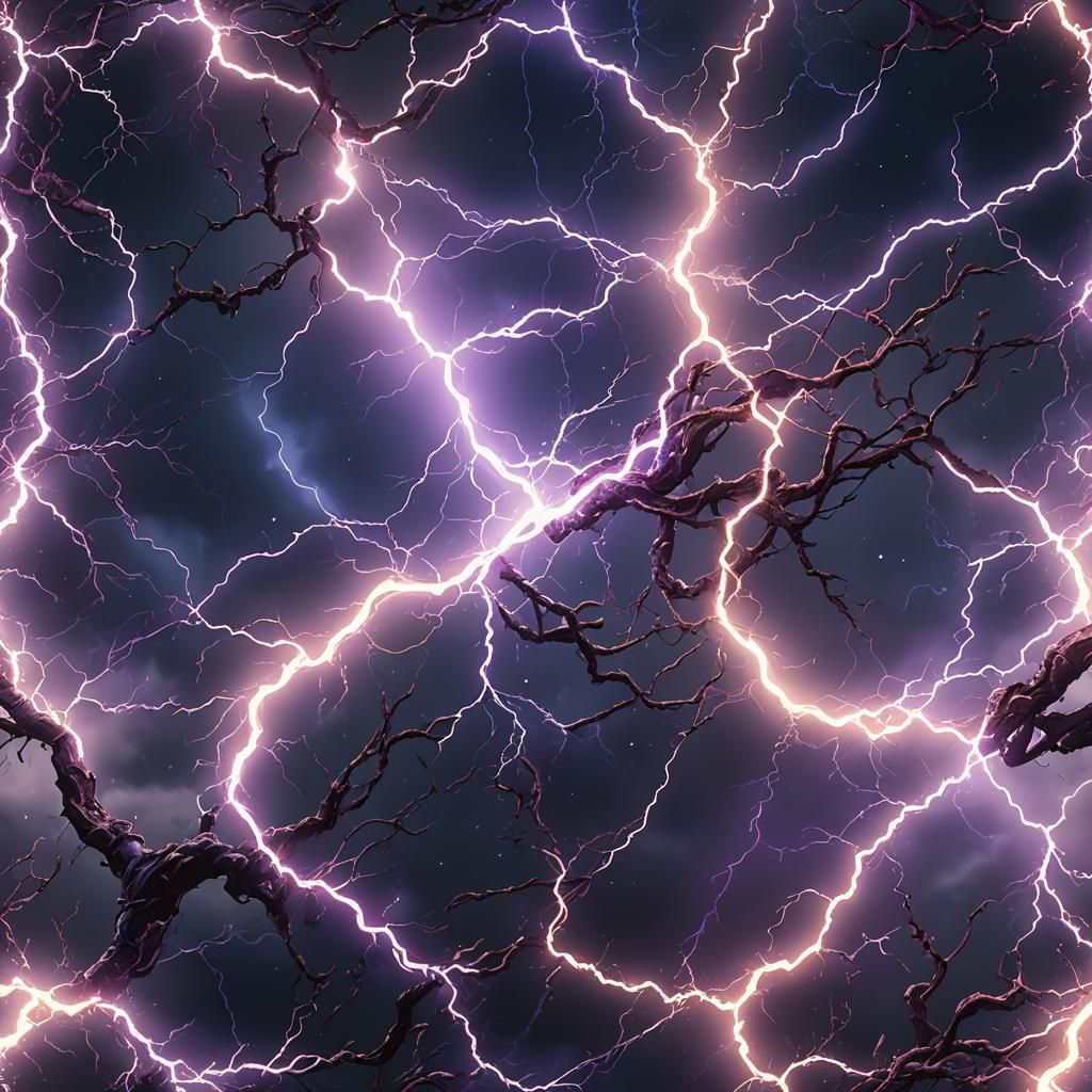 Magic Lightning with Blue and Purple Background